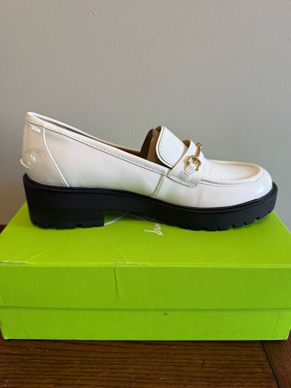 Sam Edelman Tully white gold loafer NEW
